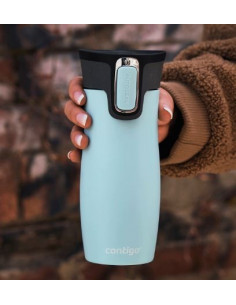 Kubek termiczny Contigo West Loop 2.0 470ml - błękitny mat z logo firmy w LazyStore!