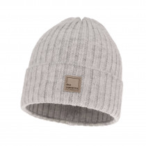 Czapka zimowa damska szara z wełny merino Benedetta z logo firmy w LazyStore!