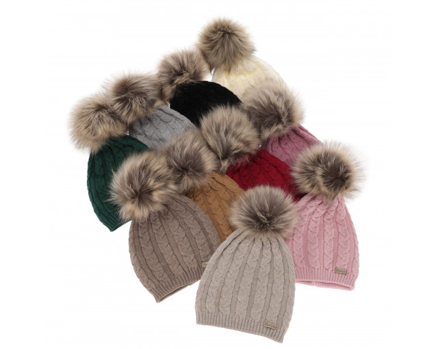 Czapka zimowa damska z wełny merino Bafi z logo firmy w LazyStore!