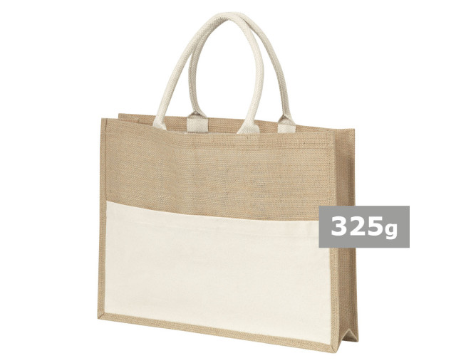 Torba z juty z logo firmy w LazyStore!