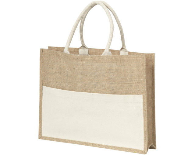 Torba z juty z logo firmy w LazyStore!