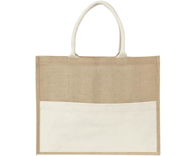Torba z juty z logo firmy w LazyStore!
