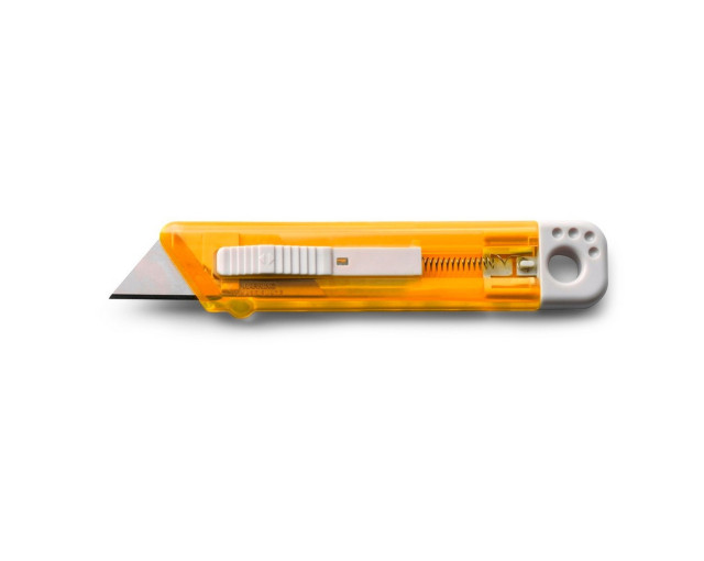 Nóż do tapet z mechanizmem zabezpieczającym z logo firmy w LazyStore!