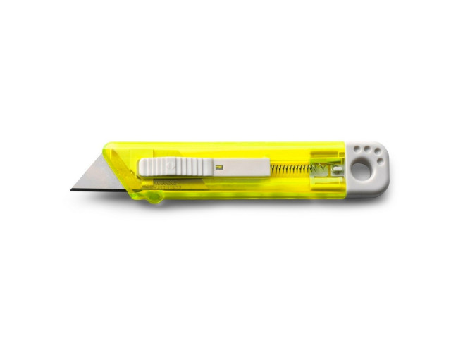 Nóż do tapet z mechanizmem zabezpieczającym z logo firmy w LazyStore!
