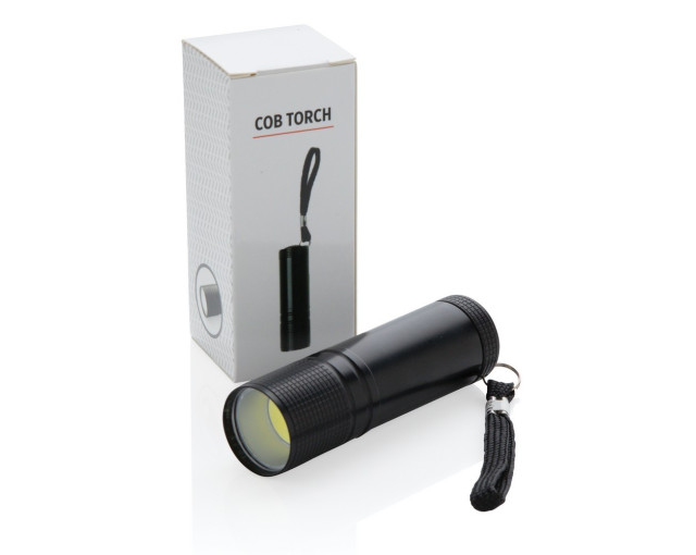 Latarka COB z logo firmy w LazyStore!