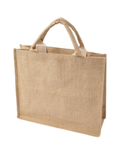 Torba z juty na zakupy z logo firmy w LazyStore!