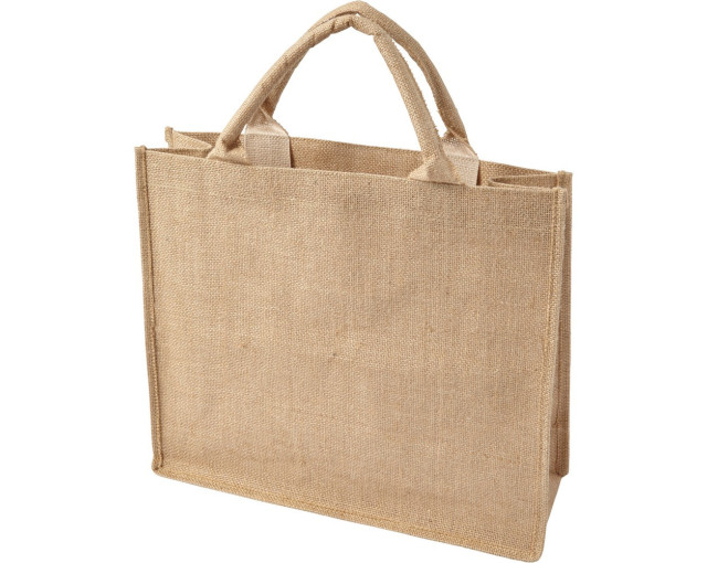 Torba z juty na zakupy z logo firmy w LazyStore!