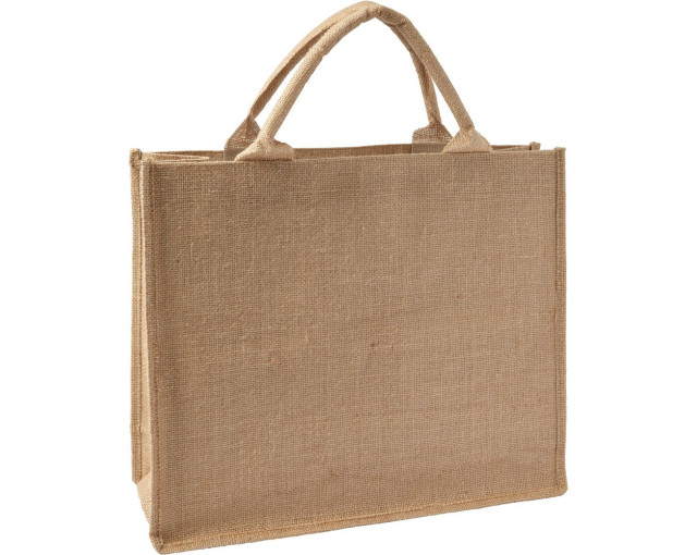 Torba z juty na zakupy z logo firmy w LazyStore!