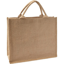 Torba z juty na zakupy z logo firmy w LazyStore!