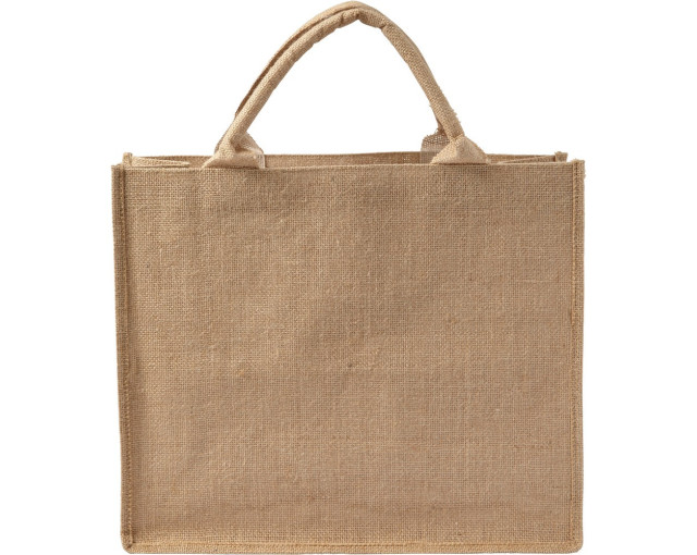 Torba z juty na zakupy z logo firmy w LazyStore!