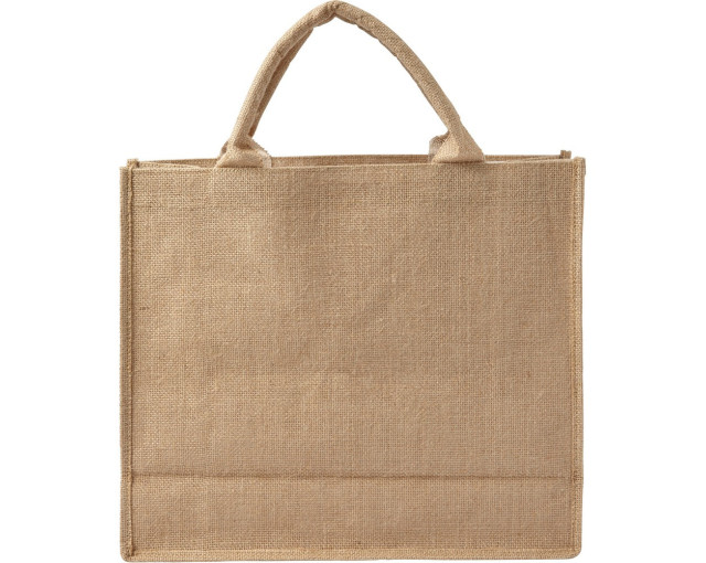 Torba z juty na zakupy z logo firmy w LazyStore!