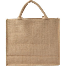Torba z juty na zakupy z logo firmy w LazyStore!