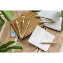 Długopis z papierowym trzonem, kolorowe elementy z włókna bambusowego z logo firmy w LazyStore!