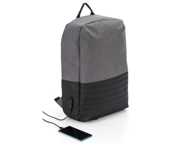 Plecak chroniący przed kieszonkowcami, przegroda na laptopa 15" z logo firmy w LazyStore!