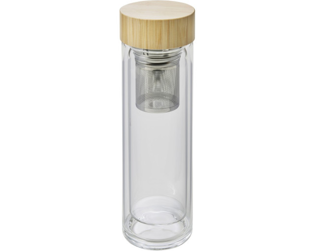 Termos 420 ml, kubek termiczny, posiada sitko zatrzymujące fusy z logo firmy w LazyStore!
