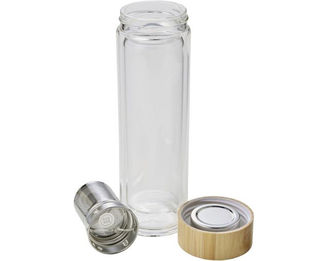 Termos 420 ml, kubek termiczny, posiada sitko zatrzymujące fusy z logo firmy w LazyStore!