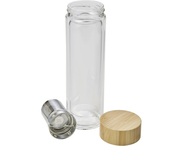 Termos 420 ml, kubek termiczny, posiada sitko zatrzymujące fusy z logo firmy w LazyStore!