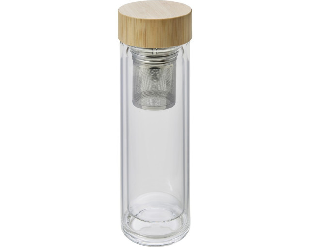 Termos 420 ml, kubek termiczny, posiada sitko zatrzymujące fusy z logo firmy w LazyStore!