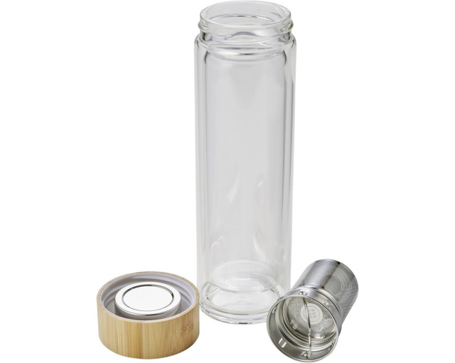 Termos 420 ml, kubek termiczny, posiada sitko zatrzymujące fusy z logo firmy w LazyStore!