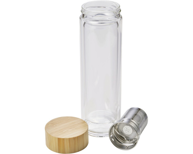 Termos 420 ml, kubek termiczny, posiada sitko zatrzymujące fusy z logo firmy w LazyStore!