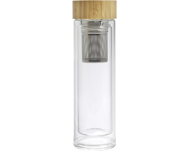 Termos 420 ml, kubek termiczny, posiada sitko zatrzymujące fusy z logo firmy w LazyStore!
