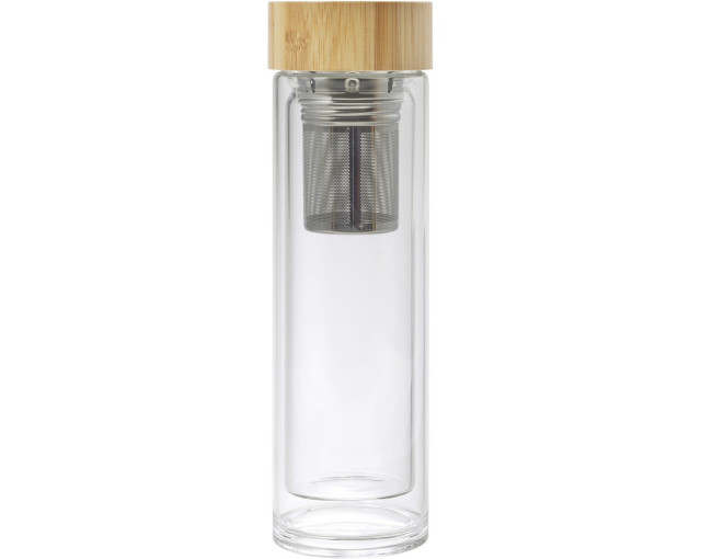 Termos 420 ml, kubek termiczny, posiada sitko zatrzymujące fusy z logo firmy w LazyStore!