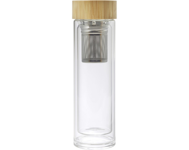 Termos 420 ml, kubek termiczny, posiada sitko zatrzymujące fusy z logo firmy w LazyStore!