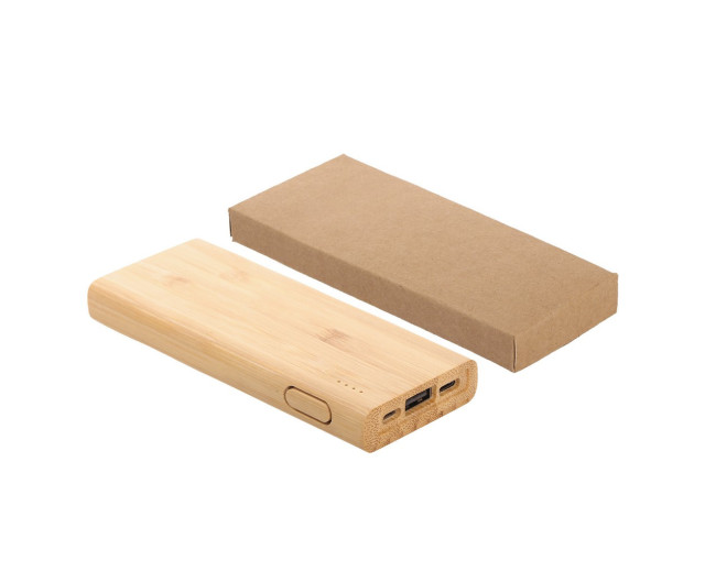 Bambusowy power bank 5000 mAh B'RIGHT z logo firmy w LazyStore!