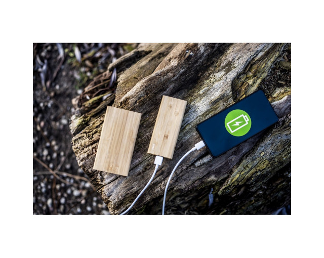 Bambusowy power bank 8000 mAh B'RIGHT z logo firmy w LazyStore!