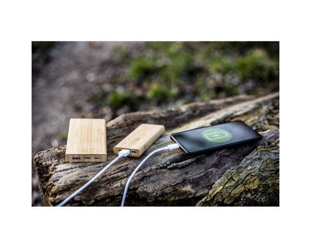 Bambusowy power bank 8000 mAh B'RIGHT z logo firmy w LazyStore!