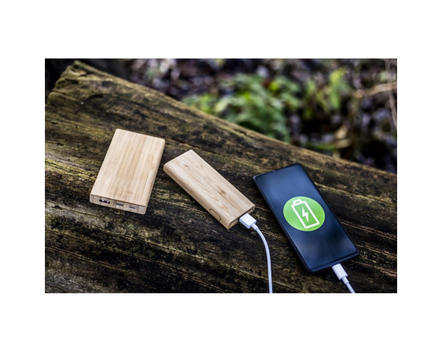 Bambusowy power bank 8000 mAh B'RIGHT z logo firmy w LazyStore!