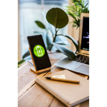 Bambusowa ładowarka bezprzewodowa 10W B'RIGHT, stojak na telefon z logo firmy w LazyStore!