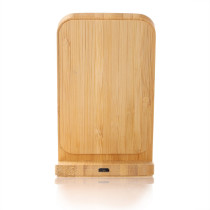 Bambusowa ładowarka bezprzewodowa 10W B'RIGHT, stojak na telefon z logo firmy w LazyStore!