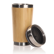 Bambusowy kubek podróżny 400 ml z logo firmy w LazyStore!
