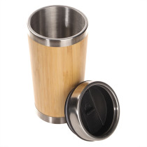 Bambusowy kubek podróżny 400 ml z logo firmy w LazyStore!
