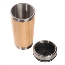 Bambusowy kubek podróżny 400 ml z logo firmy w LazyStore!