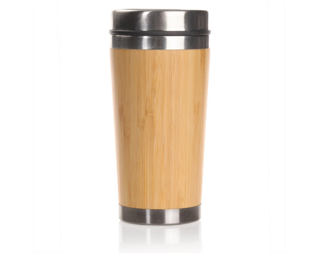 Bambusowy kubek podróżny 400 ml z logo firmy w LazyStore!
