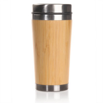 Bambusowy kubek podróżny 400 ml z logo firmy w LazyStore!