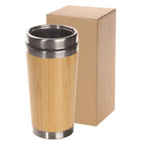 Bambusowy kubek podróżny 400 ml z logo firmy w LazyStore!