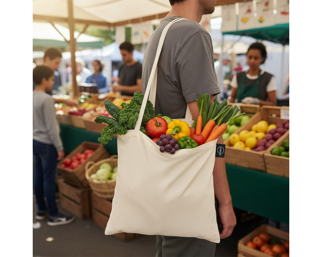 Torba B'RIGHT z bawełny organicznej z logo firmy w LazyStore!
