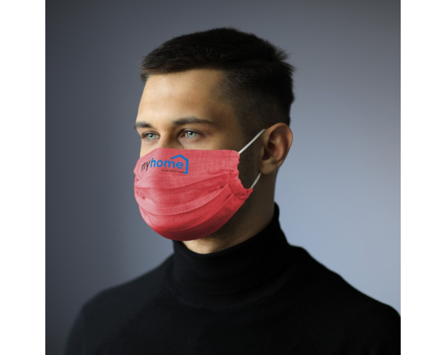Maseczka ochronna wielokrotnego użytku z logo firmy w LazyStore!