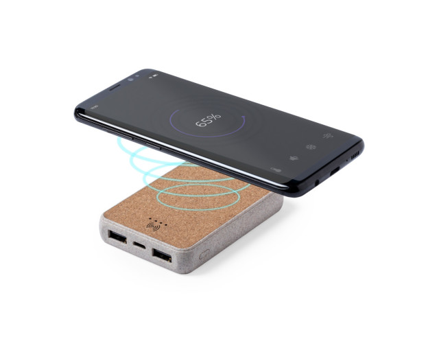 Bezprzewodowy power bank 5000 mAh, ładowarka bezprzewodowa 5W z logo firmy w LazyStore!