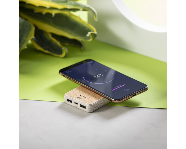 Bezprzewodowy power bank 5000 mAh, ładowarka bezprzewodowa 5W z logo firmy w LazyStore!