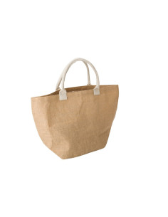 Torba z juty, z bawełnianymi uchwytami z logo firmy w LazyStore!