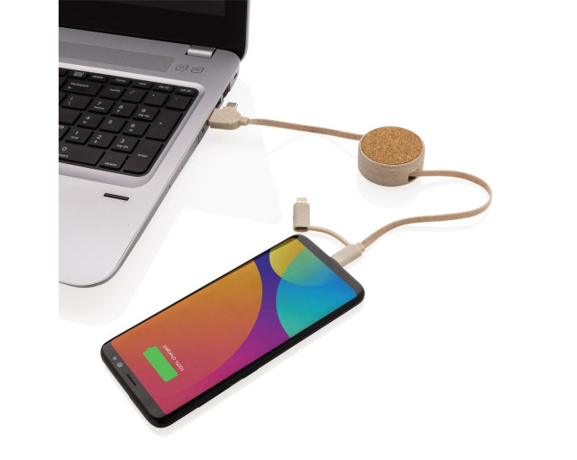 Zwijany kabel do ładowania z logo firmy w LazyStore!