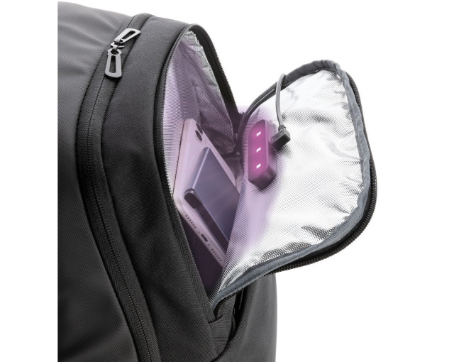 Plecak ze sterylizatorem UV-C Swiss Peak z logo firmy w LazyStore!