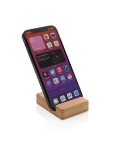 Bambusowy stojak na telefon z logo firmy w LazyStore! 2
