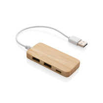 Bambusowy hub USB 2.0 z USB C z logo firmy w LazyStore!