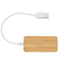 Bambusowy hub USB 2.0 z USB C z logo firmy w LazyStore!