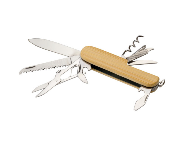 Narzędzie wielofunkcyjne 9 el., scyzoryk, brelok z logo firmy w LazyStore!